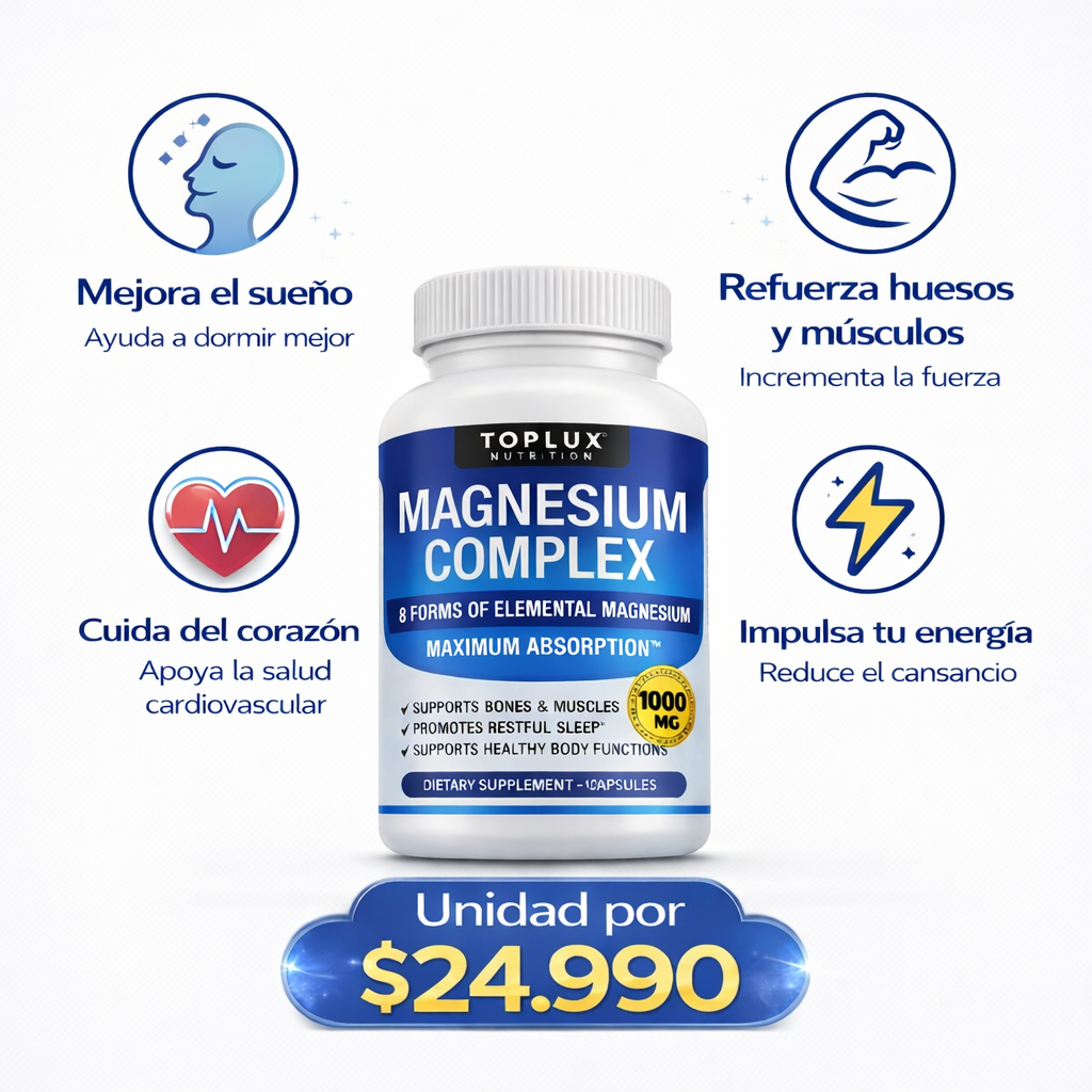 Magnesium Complex 1000 mg ORIGINAL 🔥 PACK 2X $30.990 ✨8 tipos de magnesio 120 cápsulas en total 💊