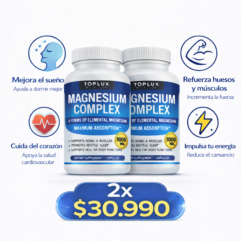 Magnesium Complex 1000 mg ORIGINAL 🔥 PACK 2X $30.990 ✨8 tipos de magnesio 120 cápsulas en total 💊
