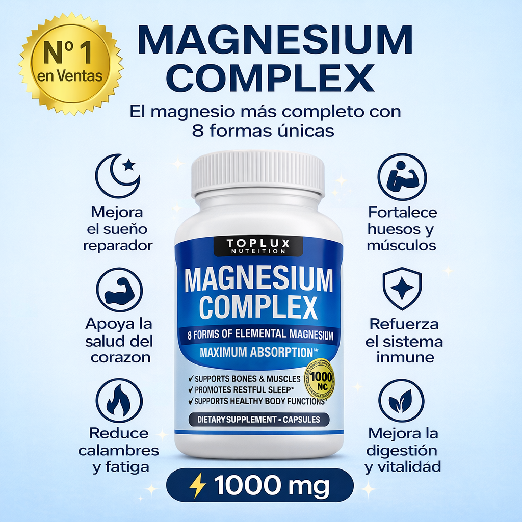 Magnesium Complex 1000 mg ORIGINAL 🔥 PACK 2X $30.990 ✨8 tipos de magnesio 120 cápsulas en total 💊