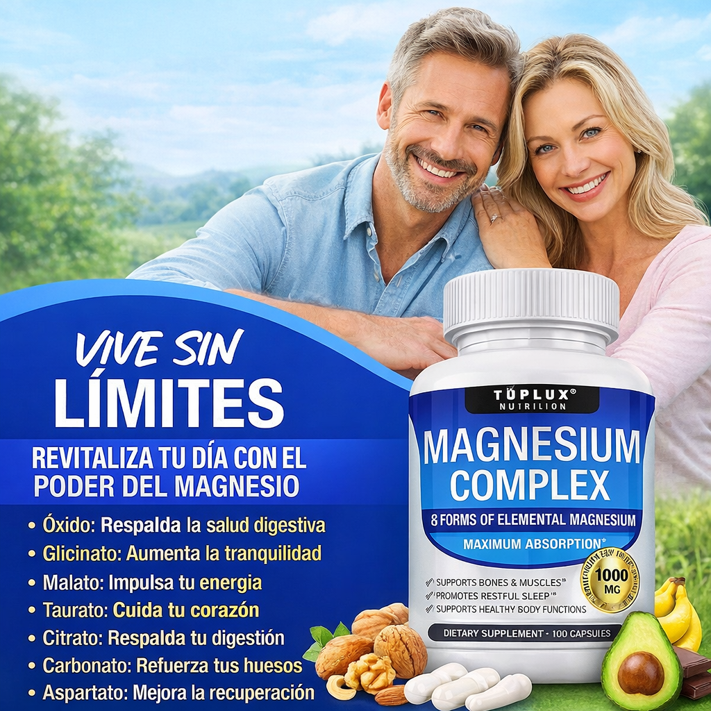 Magnesium Complex 1000 mg ORIGINAL 🔥 PACK 2X $30.990 ✨8 tipos de magnesio 120 cápsulas en total 💊